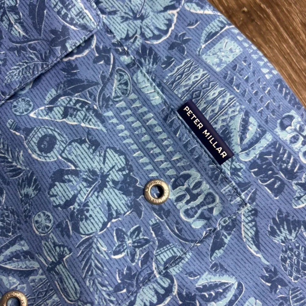 Peter Millar Men's XXL Stellar Blue Mai Tai Tropical Print 7